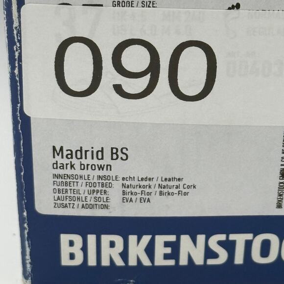 Birkenstock Unisex Madrid BS Sandal Buckle Slip On Dark Brown Size USW6/M4 EU37 - Picture 7 of 7